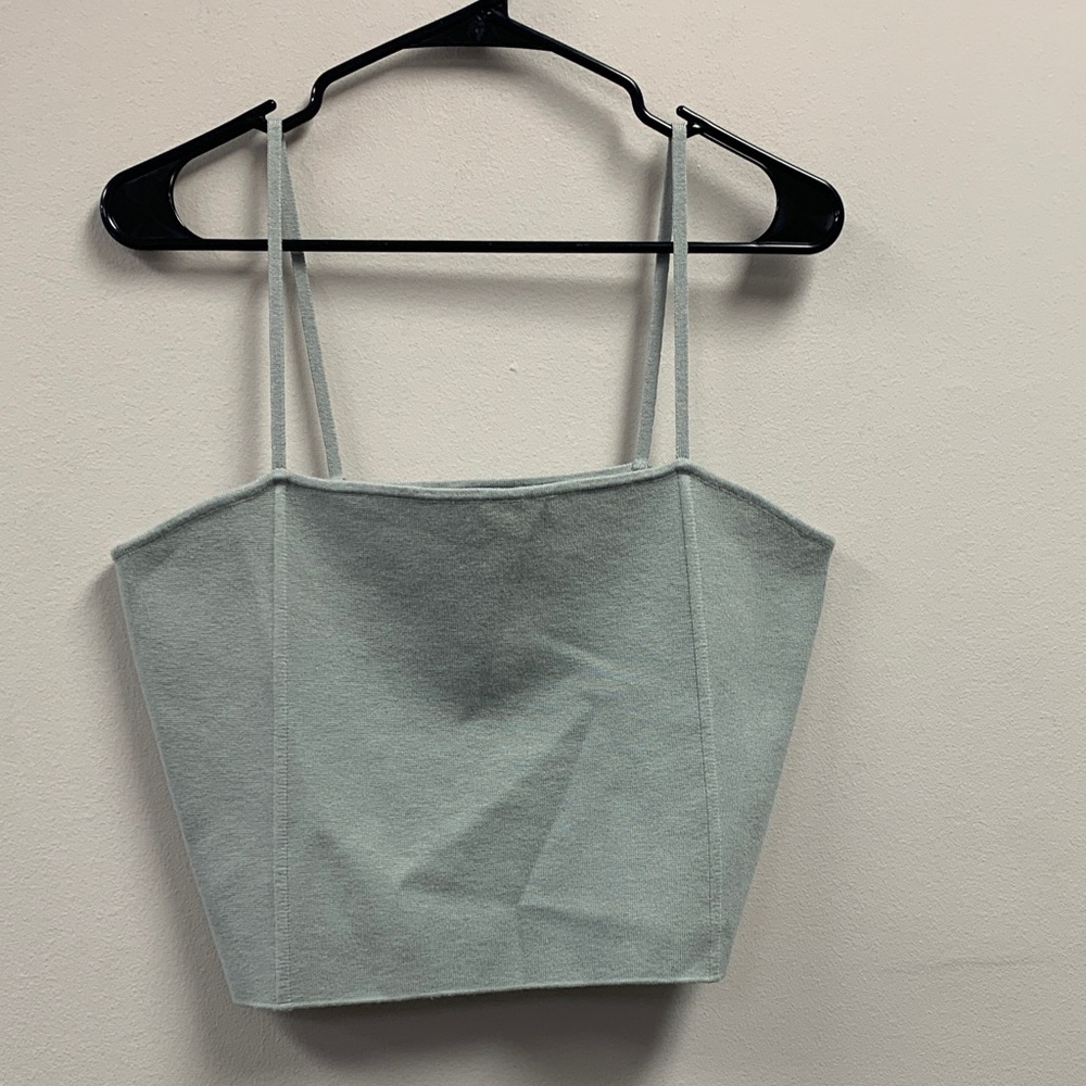 Express Light Gray Crop Top